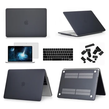 Gumowany pokrowiec+pokrywa klawiatury+screen protector+pyłoszczelna wtyczka do Apple MacBook AIR 11 12 13 15 16