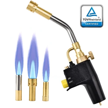 Heat Propane Mapp Torch Multi Purpose Zawiera 3 Dysze/Końcówki High Intensity Trigger Start Torch Shrink Palnik (Czarny)