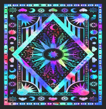 Hippie Hippie Psychodeliczny Niebiańska Mandala Księżyc Słońce Gobelin Ścienny Duży Indian Czeski Hippie Tkaniny Dekoracyjne Tkaniny Wystrój