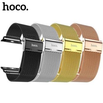 Hoco Milanese Loop dla Apple Watch 5 4 Band 44 mm 40 mm 38 mm mc Series 5 4 3 2 1 pasek ze stali nierdzewnej bransoletka męska kobiet