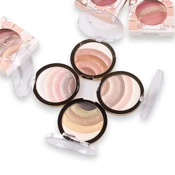 Hot Rainbow Highlights EyeShadow Baking Powder To Modify Blush Eyeshadow Plate Lazy Person Makeup Blush kosmetyczny prezent dla kobiet