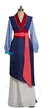 Hua Mulan cosplay strój Mulan księżniczka sukienka wysokiej jakości Mulan księżniczka strój dla dorosłych kobiet niebieski Mulan cosplay
