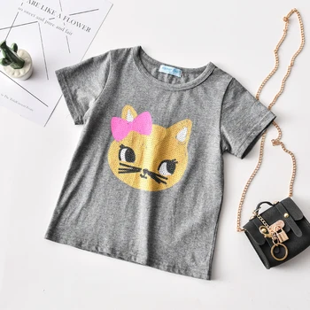 Humor niedźwiedź nowy zestaw ubrań dla dziewczynki z krótkim rękawem kreskówka kot koszulka+Gwiazda spódnica 2 szt. uroczy maluch odzież Dziecięca dla 1-5Y