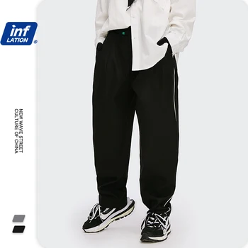 Inflacja garnitur spodnie 2020 jesienny trend luźny krój proste spodnie mężczyźni odblaskowe linia hip-hop spodnie spodnie spodnie spodnie 3262w20