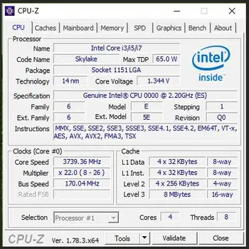 INTEL QHQG version de ES de ingeniería I7 6400T I7-6700K 6700K procesador CPU 2,2 Ghz Q0 paso quad-core socket 1151