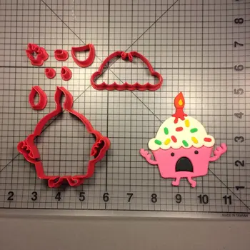 Jedzenie, deser, boże Narodzenie strasznie serce muffin cupcake kształt na zamówienie druku 3D dla dzieci tort urodzinowy biżuteria narzędzia