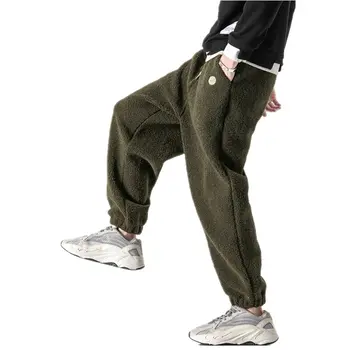 Jesień zima polar grube codzienne luźne spodnie 2020 Harajuku fashion spodnie Męskie odzież plus size biegaczy 5XL