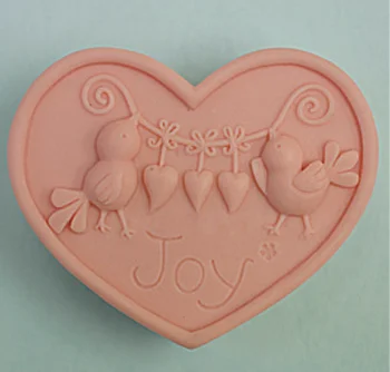 Joy Birds Heart Shape Craft Art Silikonowa forma do mydła Craft Molds DIY Handmade Soap Molds H525