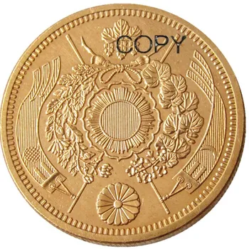 JP(22)Japan 20 Yen pozłacane Azjatycka moneta Meiji 10 Year Copy Coin