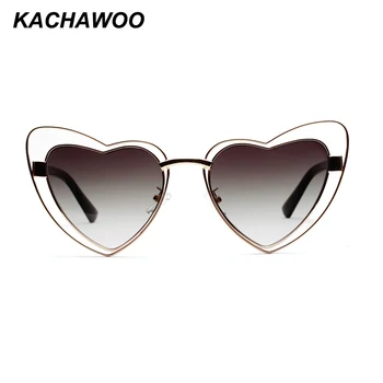Kachawoo heart shape okulary dla kobiet prezent różowy vintage okulary dla kobiet akcesoria mody lato plaża 2018 UV400