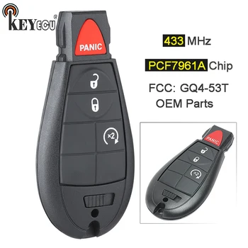 KEYECU 433MHz PCF7961A Chip FCC: GQ4-53T OEM Parts 3+1 4 Button Remote Star Remote Key Fob dla Dodge RAM 1500 2500 3500 2013-20