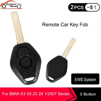 KEYECU EWS Remote Car Key akumulator 3 przyciski 433 Mhz ID44 chip do BMW 3 5 X3 X5 Z3 Z4 M3 1995-2005 FCC ID:LX8 FZV HU92