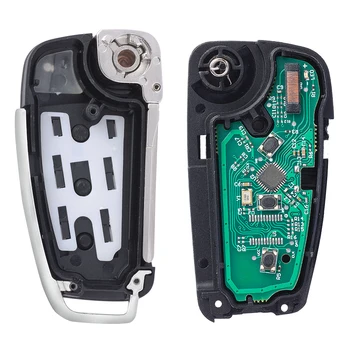 Keyecu Flip Car Remote Key 3 przyciski 433 Mhz ID48 dla Quattro Audi A4 RS4 S4 2005 2006 2007 2008 2009 8E0 837 220Q / 220K / 220D
