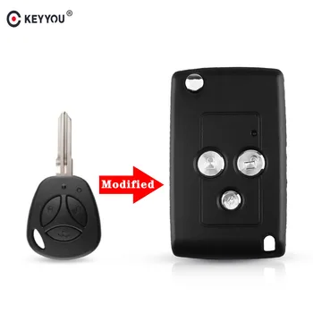 KEYYOU projekt 3 przyciski zmodyfikowany klapki, składany wymiana samochodu pusty klucz Shell dla Lada Remote Case Cover Fob