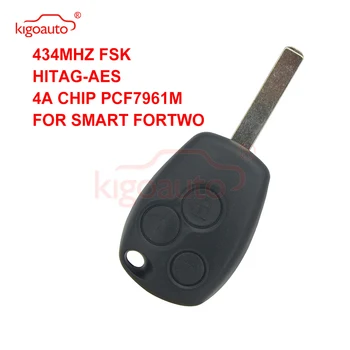 Kigoauto Remote car key 3 button 434Mhz VA6 blade 4A chip for new Smart 2016
