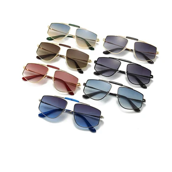 Klasyczne kwadratowe okulary dla mężczyzn marki projektant punk Vintage okulary dla mężczyzn gradient brązowy Oculos 2020 modne okulary przeciwsłoneczne UV400