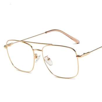Klasyczne oversize kwadratowe metalowe okulary oprawa kobiety anty-niebieskie światło krótkowzroczność okulary vintage optyczne okulary mężczyźni 2020
