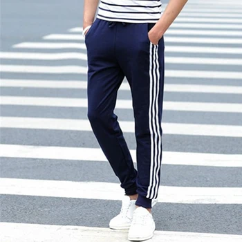Kobiety Mężczyźni Temat W Domu Długie Spodnie Fitness Codziennie Pochłaniający Pot Zakupu Slim Biuro Miękki 3 Paski Casual Spodnie Sportowe