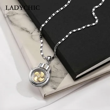 LADYCHIC stylowy Złoty obrotowy wiatrak wisiorek chcąc butelka styl szczęśliwy naszyjnik, żeński, moda biżuteria hurtowych LN1318