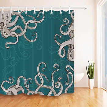 LB Octopus Kraken z mackami zasłony prysznicowe kurtyna w łazience luksusowy wodoodporna tkanina poliestrowa do artystycznego wystroju łazienki