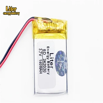 Litowo-polimerowy akumulator 242030 litowo-polimerowa 3.7 V 140mAh 242030, MP3, MP4, GPS, akumulator