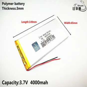 Litrowej energetyczna bateria Good Qulity 3.7 V,4000mAH,3065140 polimerowy akumulator litowo-jonowy / akumulator litowo-jonowy do banku tablety,GPS,mp3,mp4