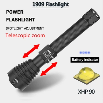 Litwod led latarka XHP90 latarka moc 26650 18650 bateria potężny taktyczne błysk światła latarka dla miłośników łowiectwa światła