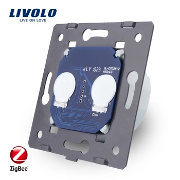 LIVOLO EU Standard, AC 220~250V podstawa wspornika lampy ZigBee Touch Screen Switch, 2Gang Smart Switch 1Way , VL-C702Z