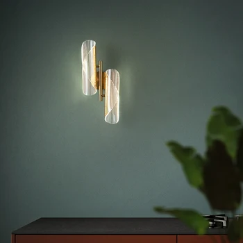 LODOOO nowoczesne led oświetlenie ścienne do salonu, sypialni szafka naścienna lampa przedpokój korytarz złoto kinkiet lampa