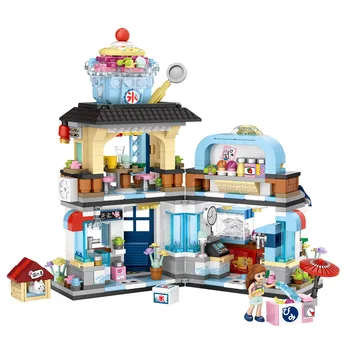 LOZ Blocks Śliczne Street Shop Vehicle Building Bricks Luxury Japanese Food Truck Model Toy Kids Gifts Toys for Children 1219