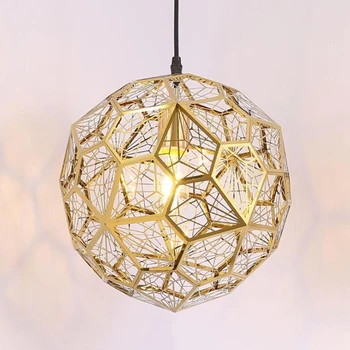 LukLoy nowoczesny lampa wisząca Diamond Frame Shape Nordic Web Ball lampa wisząca do kuchni, salonu, sklepu, restauracji, baru wystrój