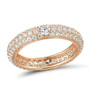 Luksusowe damskie pierścień 925 srebro biżuteria z Цирконом klejnot palec pierścień dla dziewczyny ślub zaręczyny akcesoria dla imprez złoty kolor