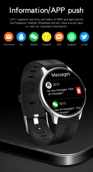 LW11 Smart Watch monitor rytmu serca IP68 Wodoodporny fitness tracker męski zegarek niestandardowe osoby odtwarzanie muzyki Smartwatch