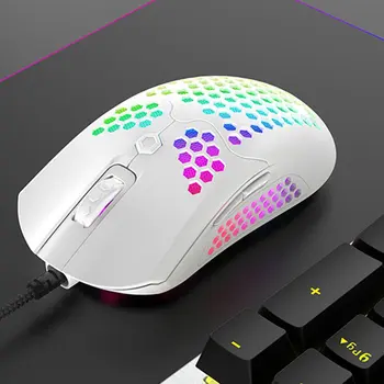 M5 Hollow-out Honeycomb Shell Gaming Mouse Colorful RGB Backlit Light przewodowe myszy z 7 przyciskami dla miłośników gier