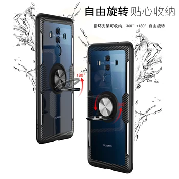 Magnetyczny przezroczyste etui do telefonu Huawei Honor Mate 9 10 20X 5G P20 Y 8X Max 7X P Smart 2019 Play Lite Pro Ring Holder Cover