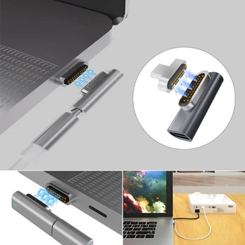 Magnetyczny Typ C szybki adapter ładowania konwerter 20 Pin dla MacBook Pro Tablet Samsung Android smartphone Xiaomi zasilacz ładowarka