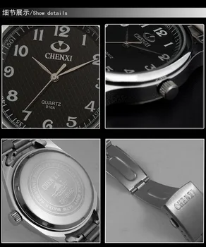 Marka CHENXI zegarek damski czarno biała tarcza zegarek kwarcowy ze stali nierdzewnej prosty prezent zegarek damski odzież zegarek
