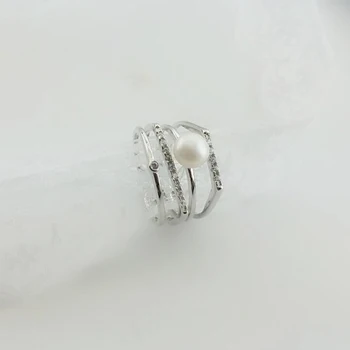[MeiBaPJ]prawdziwe czyste srebro S925 kobiet pierścień elegancki luksus zupełnie naturalne słodkowodne perły pierścionek dla kobiet wykwintne biżuteria