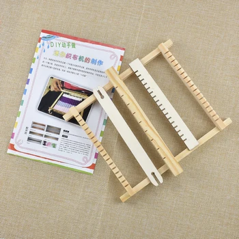 Mini DIY drewniane tradycyjne tkackie zabawki krosno edukacyjne ręcznie na drutach maszyna dla dzieci łatwy w obsłudze zabawka krosno