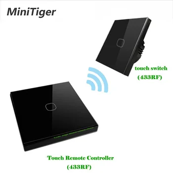 Minitiger EU Standard 1/2/3 Gang 2 Way Wireless Remote Wall Light Touch Wireless Switch Stick Remote Touch Switch