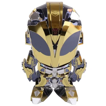 MMZ MODEL MU 3D Metal Puzzle bumblebee with 2 Head replacable Model DIY 3D Laser Cut Assembly Jigsaw Toys GIFT For adult