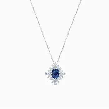 Moda biżuteria SWA nowy pałac naszyjnik uroczy kwiatowy wzór Kryształ platynowe naszyjnik kobieta elegancki romantyczny prezent biżuteria