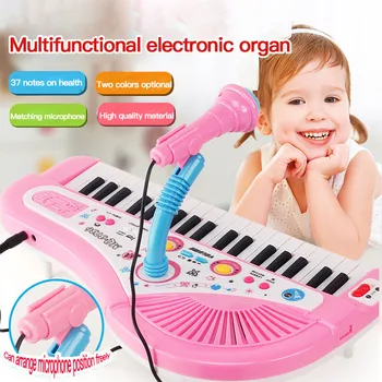 Moda Dla Dzieci Pianino 37 Klawiszy Mini Elektroniczny Organ Muzyczne Pianino Edukacyjna Klawiatura Z Mikrofonem Zabawki Edukacyjne Dla Dzieci