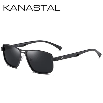 Modne okulary mężczyźni spolaryzowane kwadratowe psychiczne męskie okulary przeciwsłoneczne marki projektant Twin Beam Driving Okulary zonnebril heren UV400