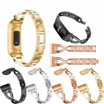 Modny Metalowy Inteligentne Watchband Fitbit Charge3 Fitness Bransoletka Wymiana Paska