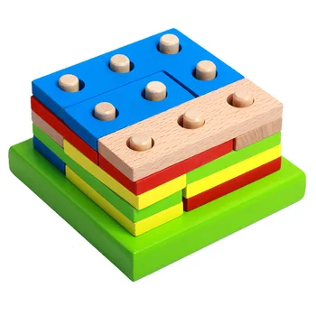 Montessori edukacyjne zabawki drewniane dla dzieci early learning ćwiczenia Praktyczne zdolności geometryczne kształty odpowiednie matematyczne zabawki