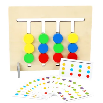 Montessori edukacyjne zabawki drewniane четырехцветная gra zwierząt szachy ćwiczenie koordynacji ręka-oko prezent dla dzieci