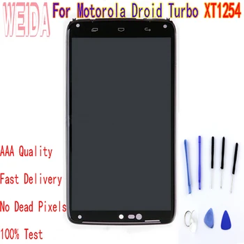Motorola Droid Turbo XT1254 XT1225 wyświetlacz LCD ekran dotykowy digitizer kompletny z ramką z bezpłatnym narzędziem