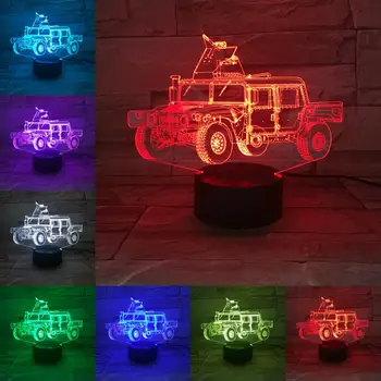 Multicolor Change Novelty 3D Car Bus Lamp Touch Remote USB Night Light Atmosphere Lighting Lampara Boys Gifts Bedroom Desk Decor