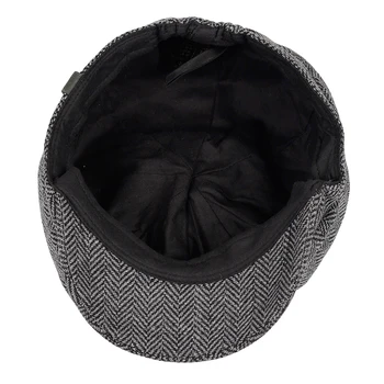 Męskie wełniane czapki dziennikarza męskie kapelusz Gatsby czapka jazdy zimą Golf 8 panel prezent dla Boyfirend prezenty